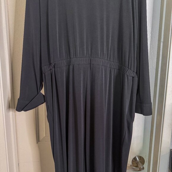 Chico's Utility Jumpsuit Black Size 3 XL 16 NWT Button Front Gold Zip Pockets - Picture 3 of 5
